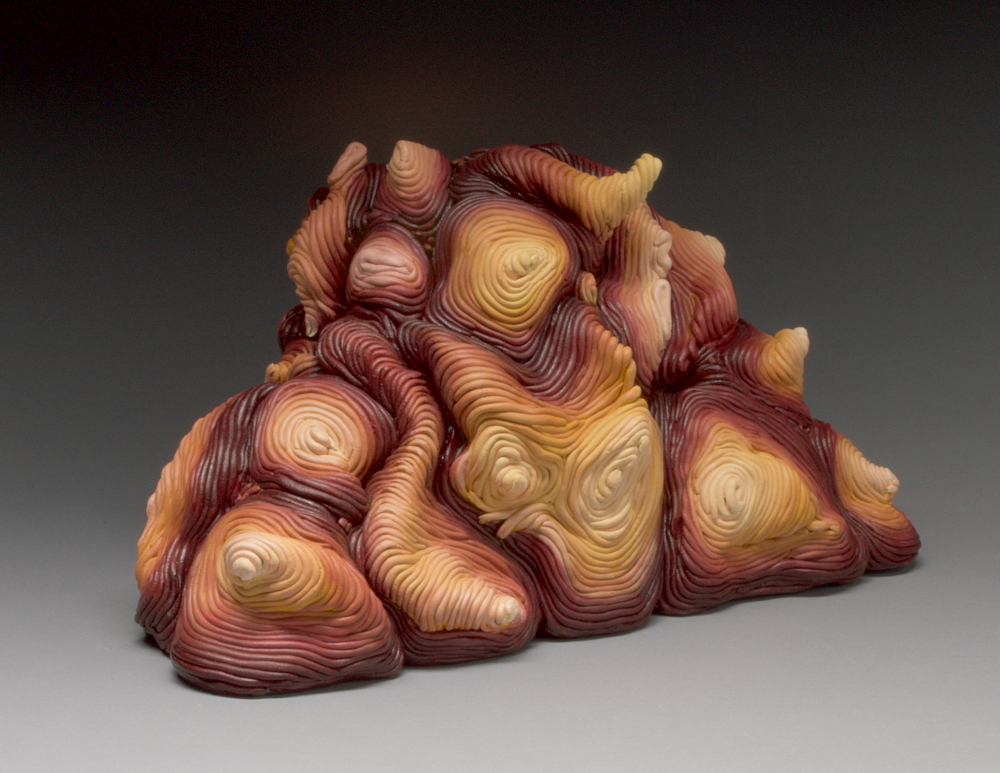 Autumn acrylic coil built ceramic clay sculpture made by Erik Hubert Gellert Eric art 3-d printed 3d print robot handmade